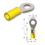 Tirex automotive Ringkabelschoen M10 GEEL geïsoleerd met oog, Auto diversen, Autogereedschap, Ophalen of Verzenden, Nieuw