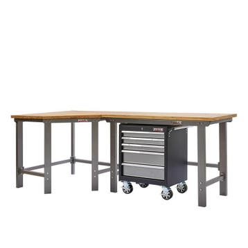 Werkbank hoekopstelling - Hoek werkbank 260 cm lang grijs, Ophalen of Verzenden, Nieuw