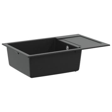 vidaXL Wasbak Zwart 780 x 500 mm 80% Kwarts en 20% Hars, Verzenden, Nieuw