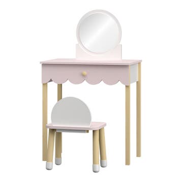 Kaptafel met stoel Vestnes 93x56x36 cm roze en wit [en.casa], Verzenden, Nieuw