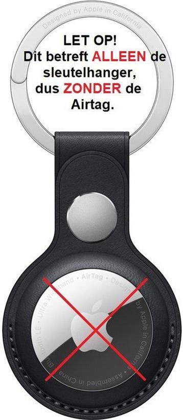 2dekans | Apple - Airtag Sleutelhanger - leer - Zwart, Telecommunicatie, Mobiele telefoons | Toebehoren en Onderdelen, Ophalen of Verzenden