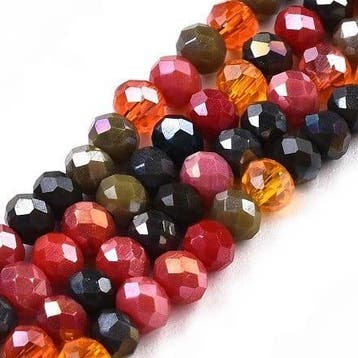 1 x Streng Glaskralen Facet rondelle briolette 3.5x3mm –.., Ophalen of Verzenden, Nieuw, Kraal