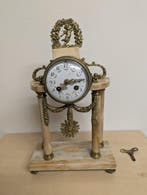 Pendule Empire Marmer, Brons, Messing - 1850-1900 - Empire