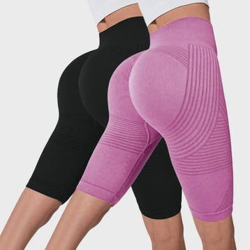 2-Pack Seamless High-Waisted Yoga Shorts met Push-Up Effect, Verzenden, Nieuw