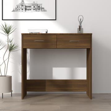 vidaXL Bureau 80x40x75 cm bewerkt hout bruin eikenkleur, Verzenden, Nieuw