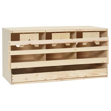 vidaXL Kippenlegkast 3 compartimenten 72x33x38 cm massief, Verzenden