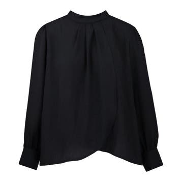 Due Amanti • zwarte overslag blouse • 4 (42), Verzenden, Zwart, Maat 42/44 (L), Nieuw