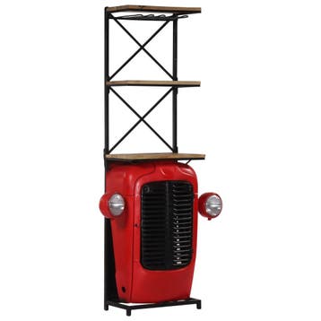 vidaXL Wijnkast tractor 49x31x172 cm massief mangohout, Verzenden, Nieuw
