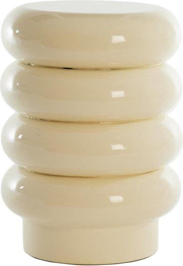 2dekans | Light & Living Bijzettafel Mirogi - Crème - Ø30cm, Ophalen of Verzenden, Zo goed als nieuw