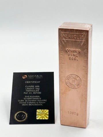 1 kilogram - Koper .999 - Heracles - Verzegeld en met