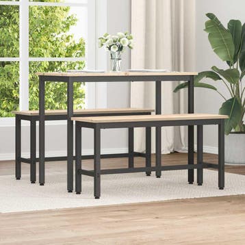 vidaXL Eetbanken 100 x 32,5 x 49 cm 2 st Massief grenenhout, Verzenden, Nieuw