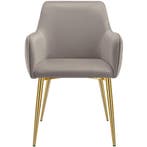 Eetkamerstoel Avane, fluweellook, gestoffeerd - taupe, Set v, Verzenden, Nieuw