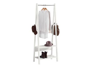 SoBuy Kledingrek - MDF - Max. 15 kg - 66 x 39 x 180 cm - Wit, Verzenden, Nieuw