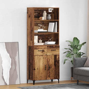 vidaXL buffetkast met lade Oud Hout 69,5 x 34 x 180 cm, Huis en Inrichting, Minder dan 50 cm, Verzenden, Nieuw, Minder dan 100 cm