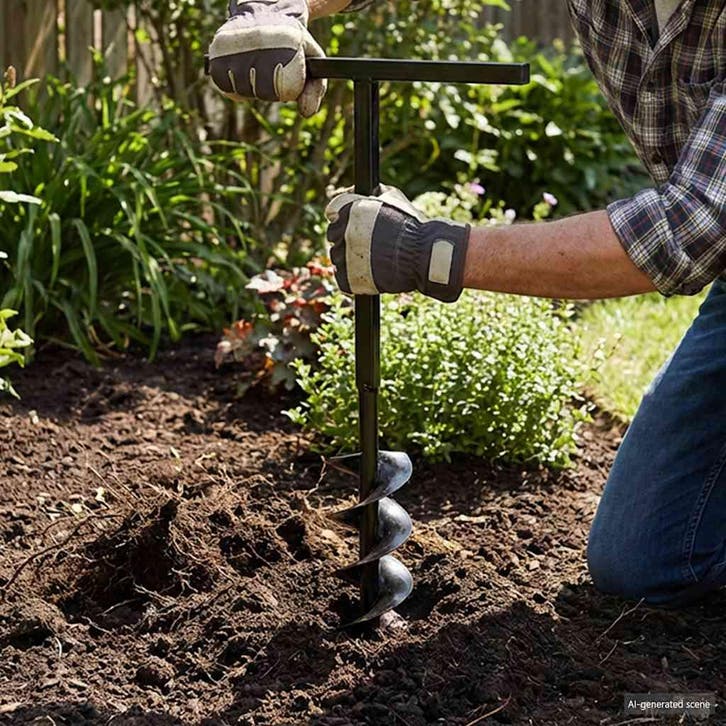vidaXL Grondboor met handvat 120 mm en verlengstukken 5 m, Tuin en Terras, Hand-tuingereedschap, Nieuw, Verzenden