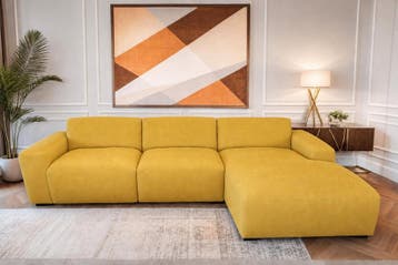 Loungebank Delft - loungebanken - Geel, Nieuw, 150 cm of meer, Stof, 300 cm of meer