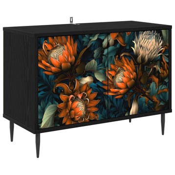 vidaXL Tv-meubel LOCHEM 69 x 33 x 50,5 cm Zwart eiken, Huis en Inrichting, Minder dan 50 cm, Verzenden, Nieuw, Minder dan 100 cm