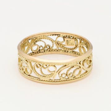 Ring - 18 karaat Geel goud, Sieraden, Tassen en Uiterlijk, Nieuw