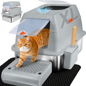 Overdekte Kattenbak RVS - XL - Laatste Stuk!, Dieren en Toebehoren, Ophalen of Verzenden, Zo goed als nieuw, Gesloten