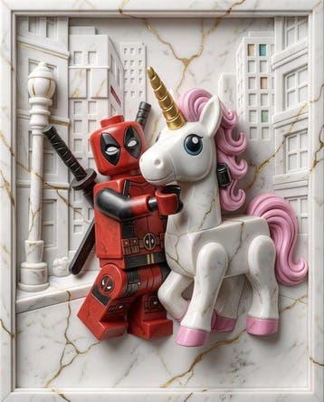 Makayhos - [Canvas] Deadpool & Unicorn – Sweet Chaos, Kinderen en Baby's, Speelgoed | Duplo en Lego, Nieuw