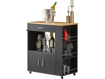 SoBuy FKW113-SCH - Keukenkast - Zwarte Multifunctionele, Verzenden, Nieuw