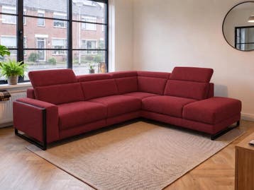 Hoekbank Meppel - hoekbanken - Rood, Huis en Inrichting, Nieuw, 150 cm of meer, Stof, 250 tot 300 cm