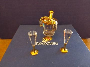 Swarovski - Beeldje - Sparkling Wine Cooler, 2 Flutes -