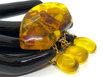 Exclusieve vintage Baltisch amber broche - Gevangen