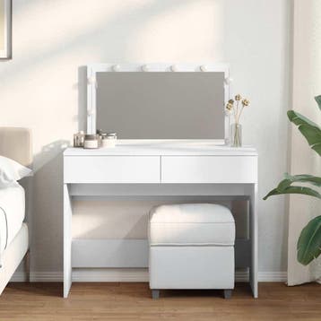 vidaXL Kaptafel met LED-verlichting 100x40x120 cm wit, Verzenden, Nieuw