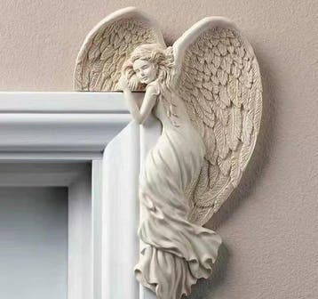 Beeld, Angel Corner Sculpture - 16 cm - Hars