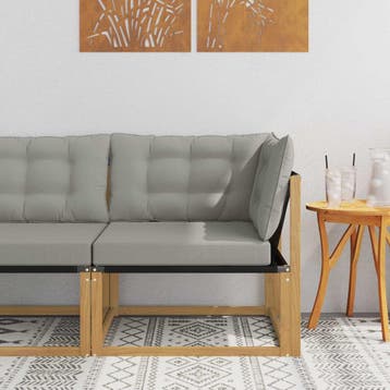 vidaXL Buiten Hoek Sofa Massief Acaciahout Wit, Verzenden, Nieuw