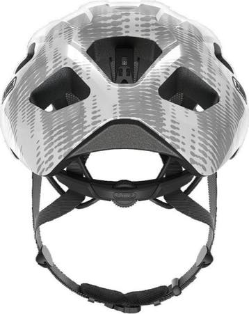 Fietshelm ABUS MACATOR white silver M 52-58 cm - wit -, Ophalen of Verzenden, Zo goed als nieuw, Abus