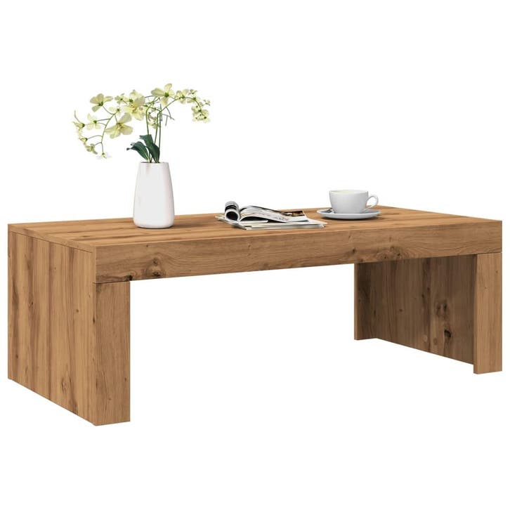 vidaXL Salontafel 102x50x35 cm bewerkt hout artisanaal, Huis en Inrichting, Tafels | Salontafels, 100 tot 150 cm, Nieuw, Overige houtsoorten