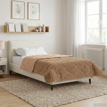 vidaXL Winter Dekbed Taupe 140 x 220 cm Microfiber en Teddy, Verzenden, Nieuw