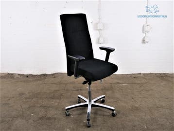 XXL bureaustoel zwart ergonomisch 150 kg 3D armleuningen, Verzenden, Gebruikt, Bureaustoel