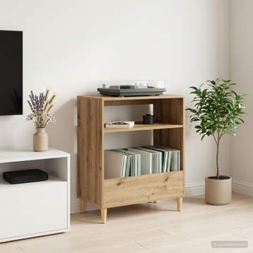 vidaXL Platenspeler Steun Artisanaal eiken 71 x 39,5 x 83 cm, Verzenden, Nieuw