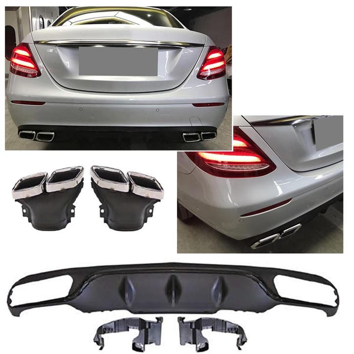 Diffuser + Uitlaatstukken (chrome) geschikt voor Mercedes, Auto diversen, Tuning en Styling