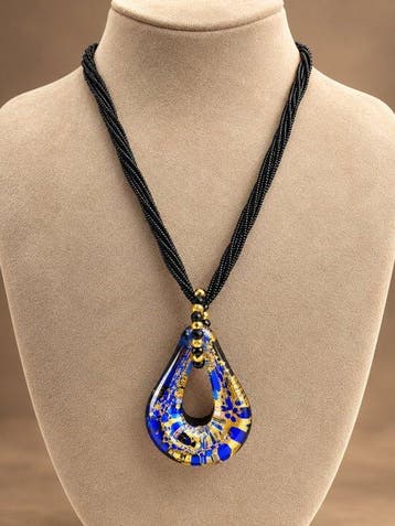 24 karaat - Murano-glas, Geel goud - Ketting met hanger -