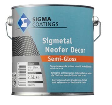 Sigmetal Neofer Decor Semi Gloss - Wit - 1 liter - Corros..., Wit, Nieuw, Ophalen of Verzenden, Lak