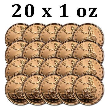 Verenigde Staten. 20 x 1 oz Trade Dollar 999 Fine Copper