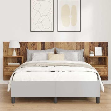 vidaXL Hoofdbord Met Kast 3 st Oud Hout Bewerkt hout, Verzenden, Nieuw, Bruin, Hout