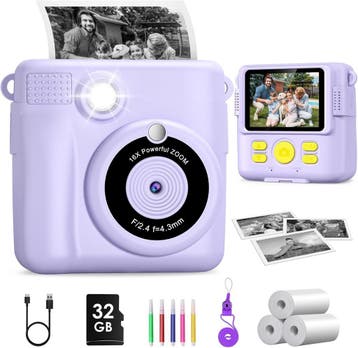 Kinder Direct-print Camera | HD 1080P | Retourdeal 34%, Ophalen of Verzenden, Zo goed als nieuw, Knutselen