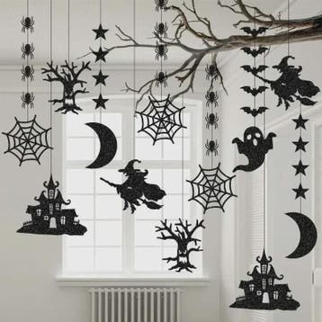 6-delige Halloween Hangende Banner Garland met Spookjes, Hek, Verzenden, Nieuw