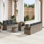 vidaXL Tuin Sofa Set met kussen met opslag met kussen 10 pcs, Verzenden, Nieuw, Rotan