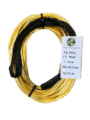 Hawk-Line Touw HMPE 29MTR 12MM 14Ton 1 bekleed Oog NIEUW!..., Verzenden, Nieuw