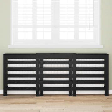 vidaXL Radiatorafdekking Zwart eiken 205 x 21,5 x 83,5 cm, Verzenden, Nieuw
