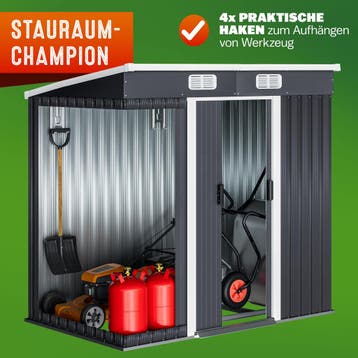 Tuinhuis Antraciet Metaal 196x122x182cm (Schuurtjes-Rekken), Verzenden, Nieuw