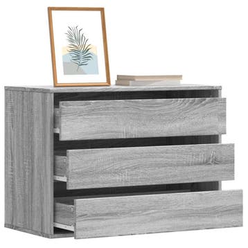 vidaXL Ladekast 80x41x58 cm bewerkt hout grijs sonoma, Verzenden, Nieuw