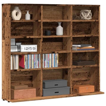 vidaXL Cd-kast 100x23x89,5 cm bewerkt hout oud houtkleurig, Verzenden, Nieuw