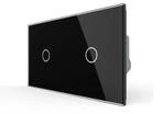 Zwarte Livolo 1+1 Touchscreen Dimmer | Wissel | Glaspaneel, Ophalen of Verzenden, Nieuw, Schakelaar